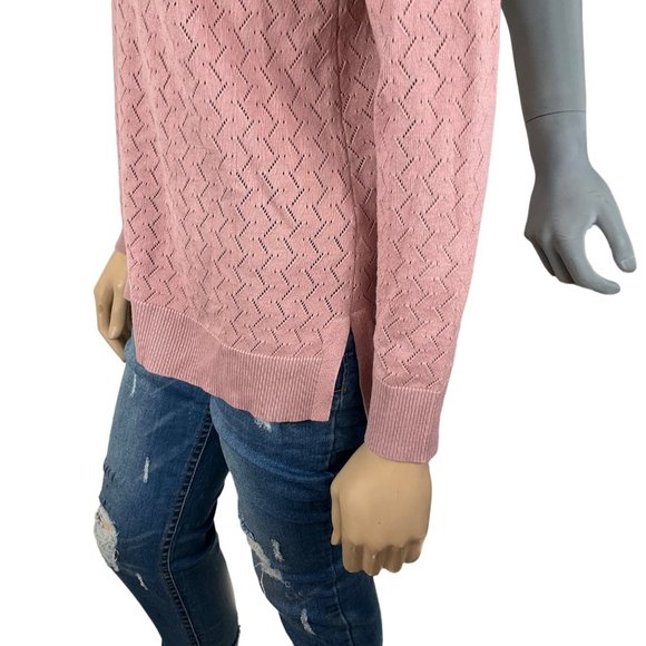 Cable & Gauge Pink Lightweight V Neck Sweater Women's Small - Picture 4 of 6